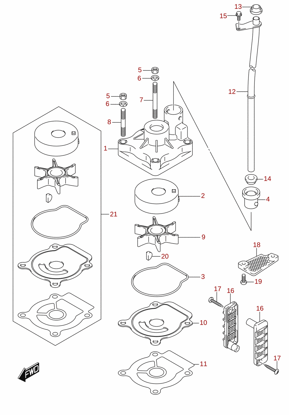 Water pump (DF60) 1/2