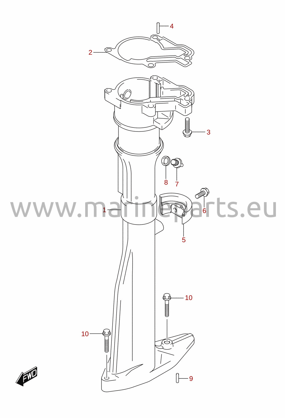 Drive shaft housing (S-transom)