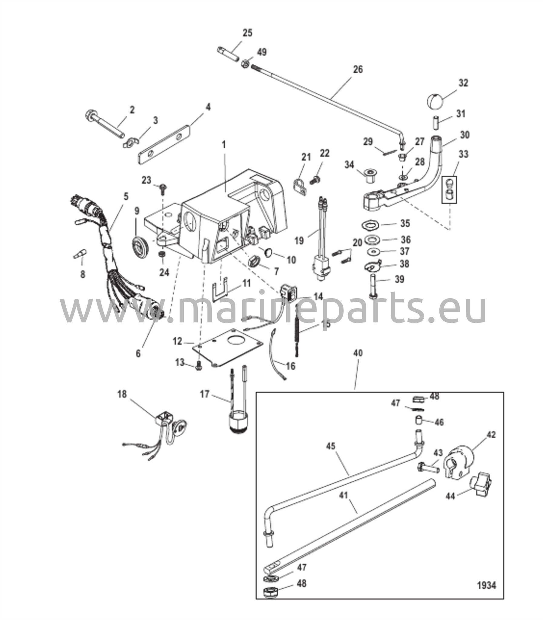 Ohjauskahvan sarjan osat