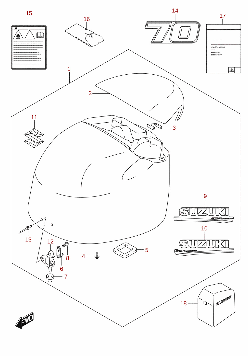 Engine cover (DF70A)