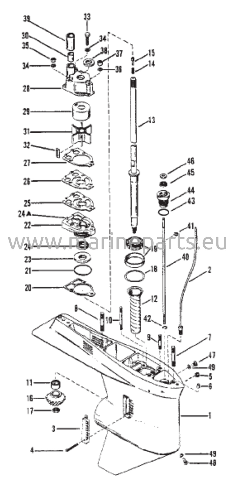 Vaihteiston kotelo (voimansiirto) 2:1-välitysuhde - 14 hampainen pinjontihammasratas