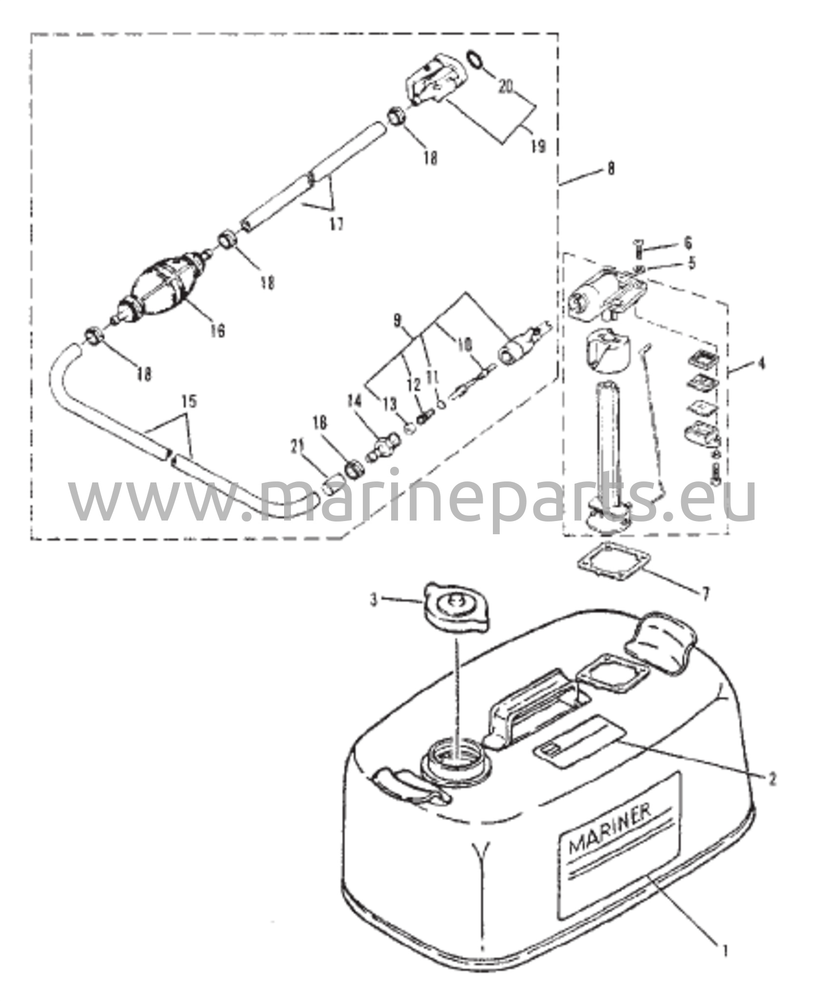 Polttoainesäiliö (M-020320 / ML-315435 / E-253081 / EL-554806 ja uudemmat)