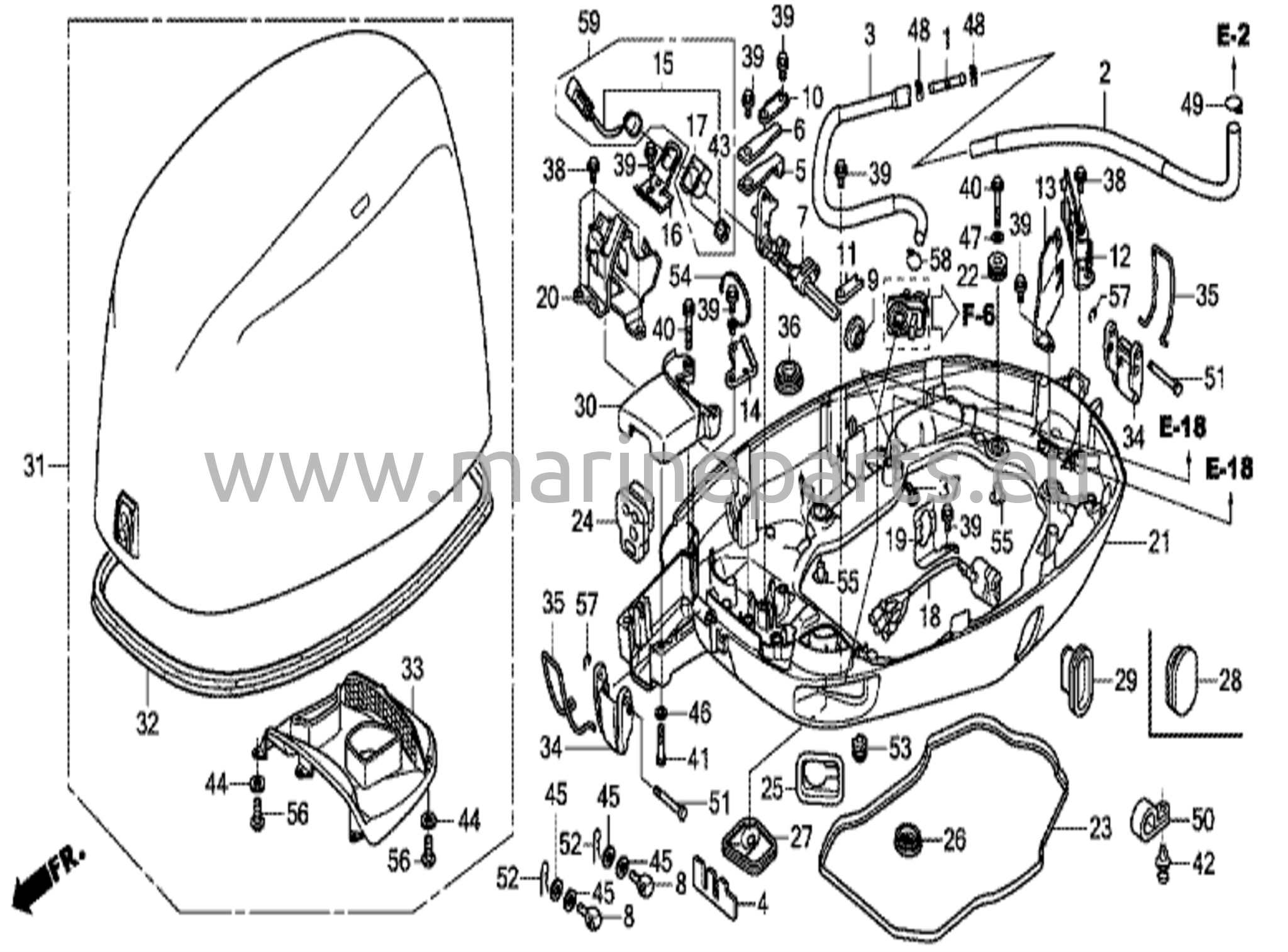 Mootorikate ja alumine korpus