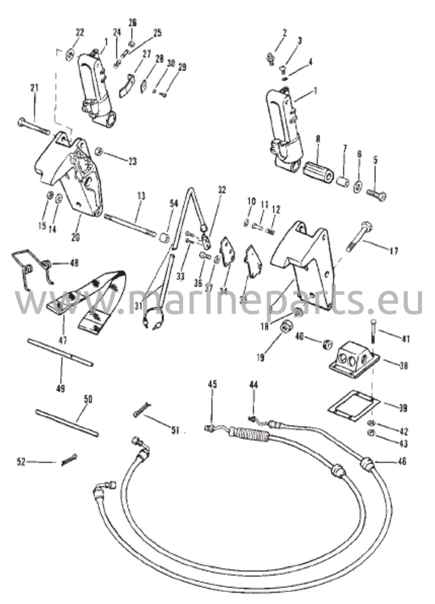 Trim Cylinders and Hoses (Electric Handle)