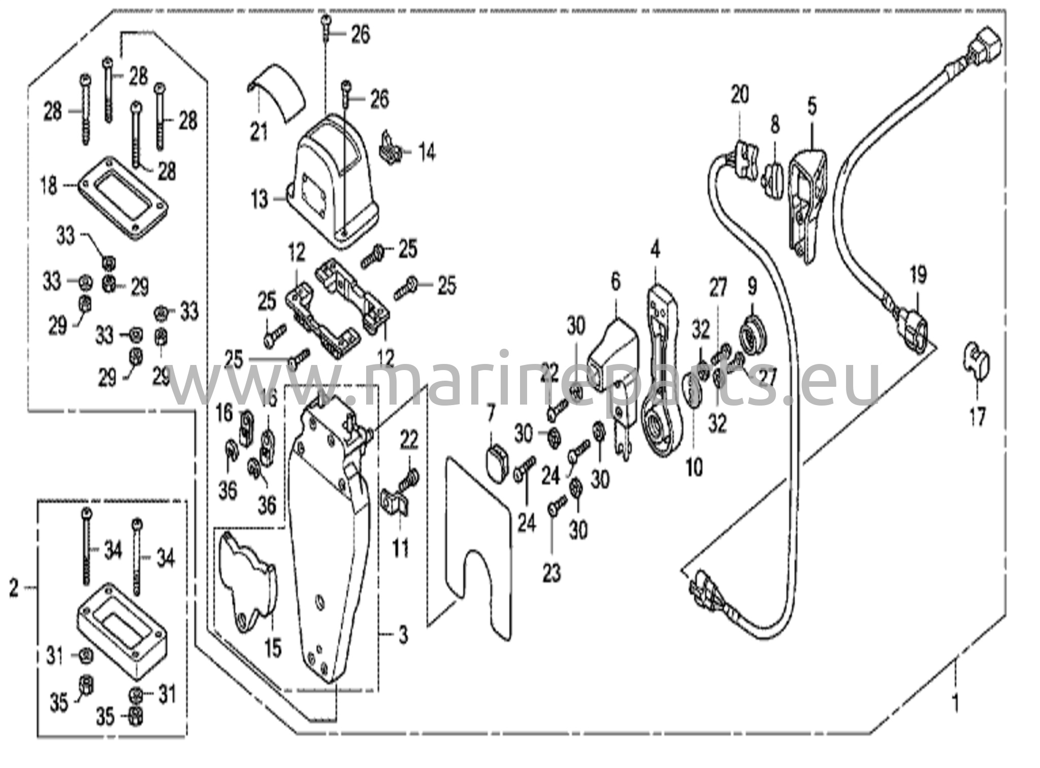 Kaukosäätölaatikko (yläasennus yksittäistyyppi) (vasen)