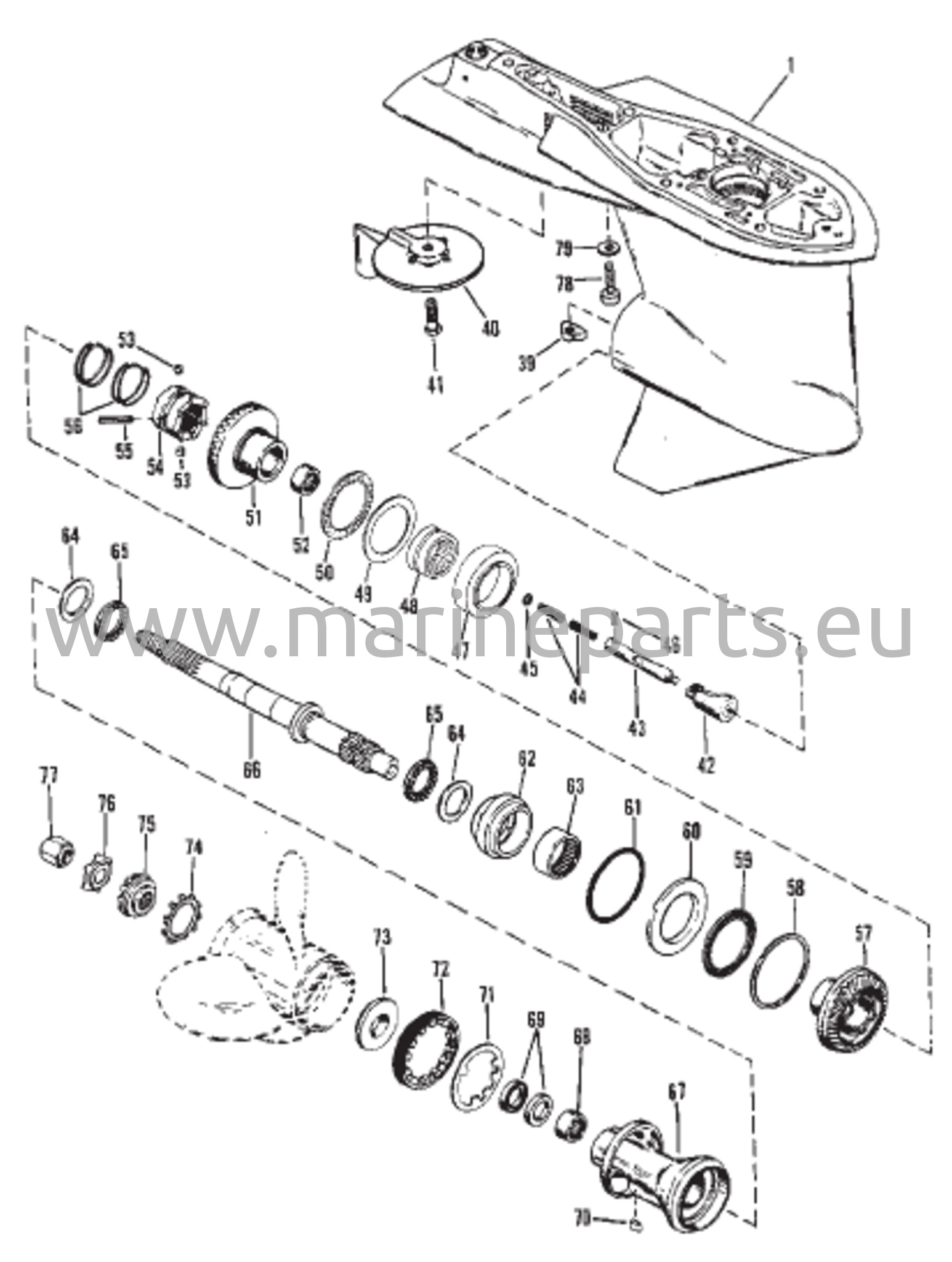 Gear Housing (Propeller Shaft) (Counter Rotation) 