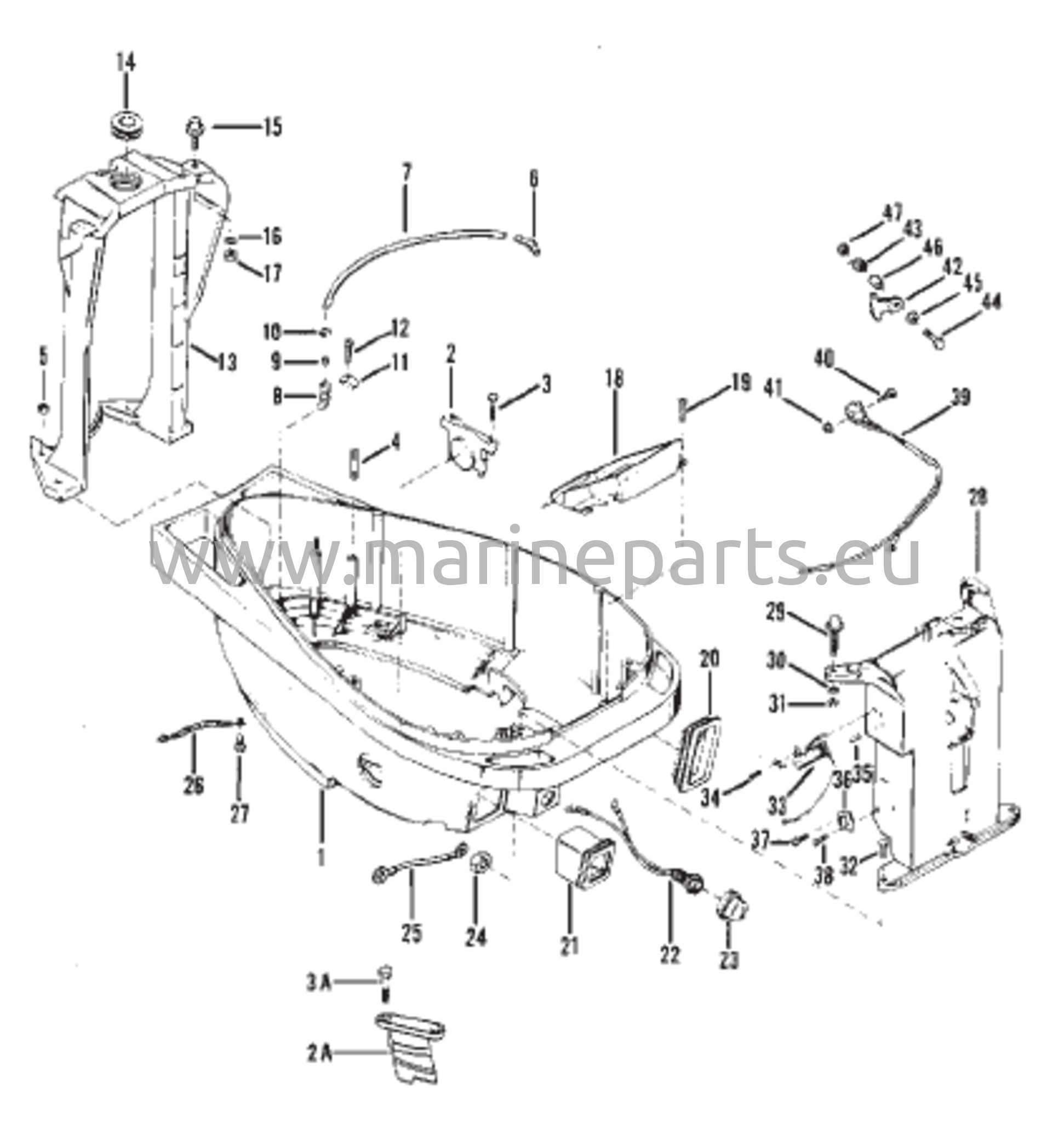 Bottom Cowl and Support Brackets 