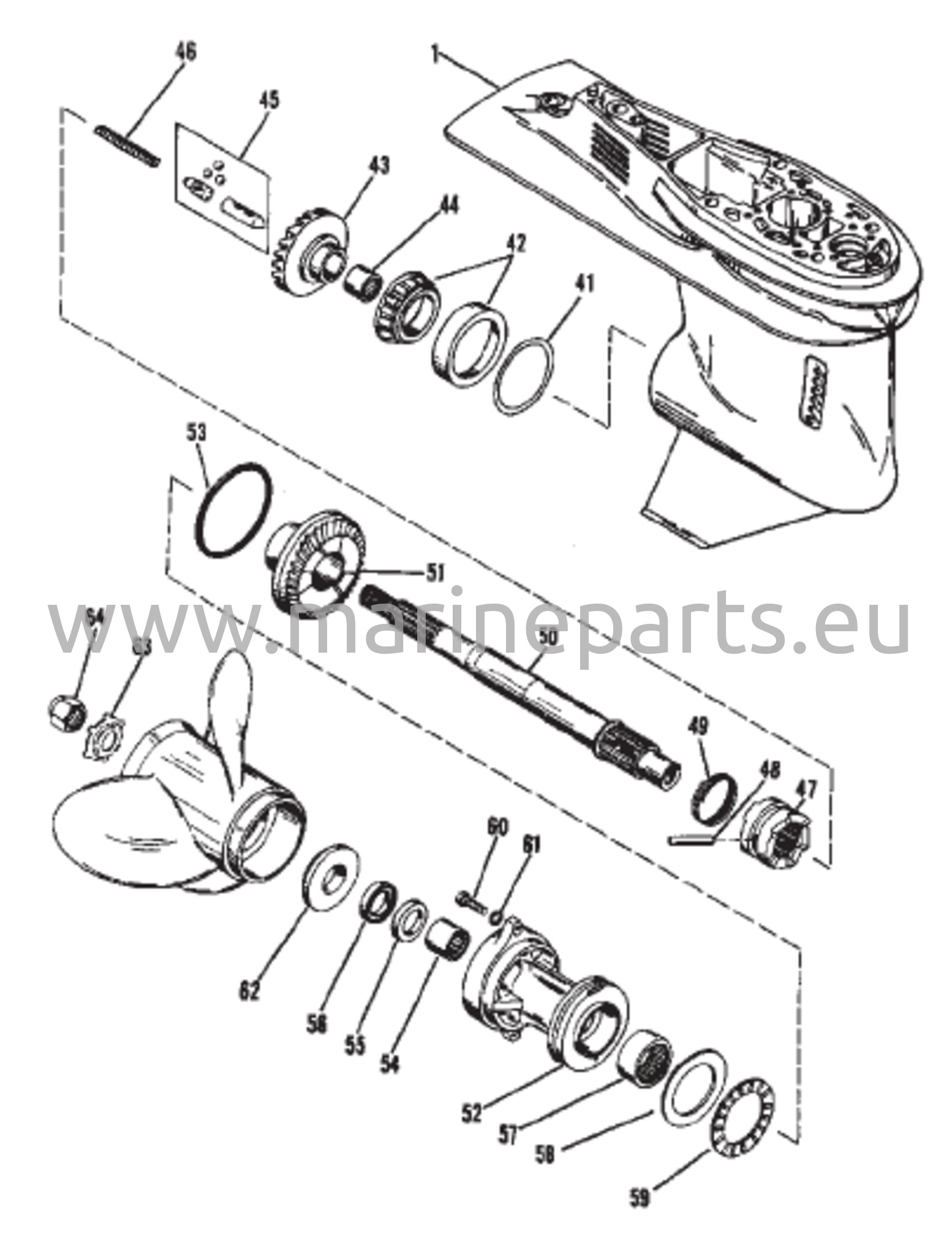 Vaihteiston kotelo (potkurin akseli)