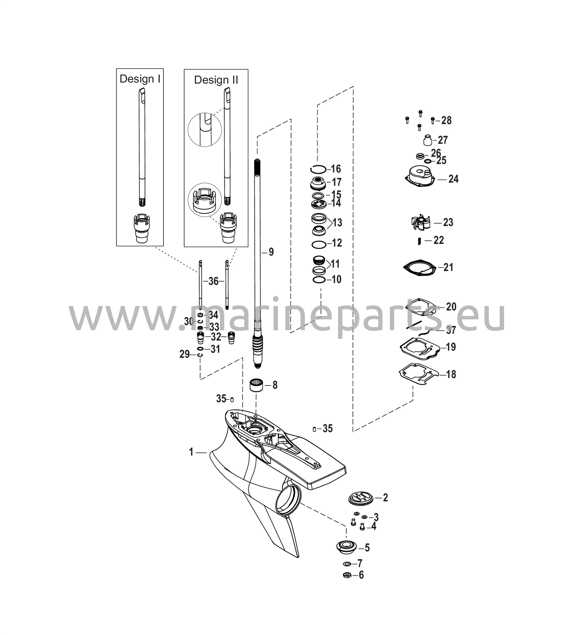 Vaihteiston kotelo, voimansiirtoakseli, Sport Master 1.60