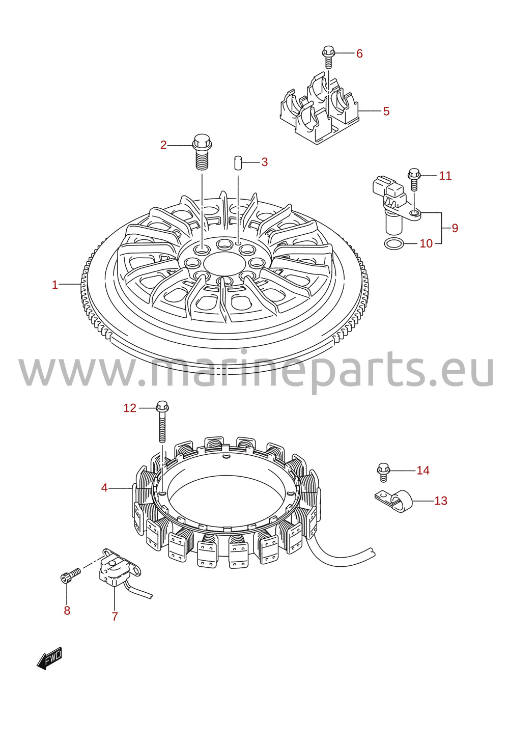 Magnet / generator (DF200, DF225)