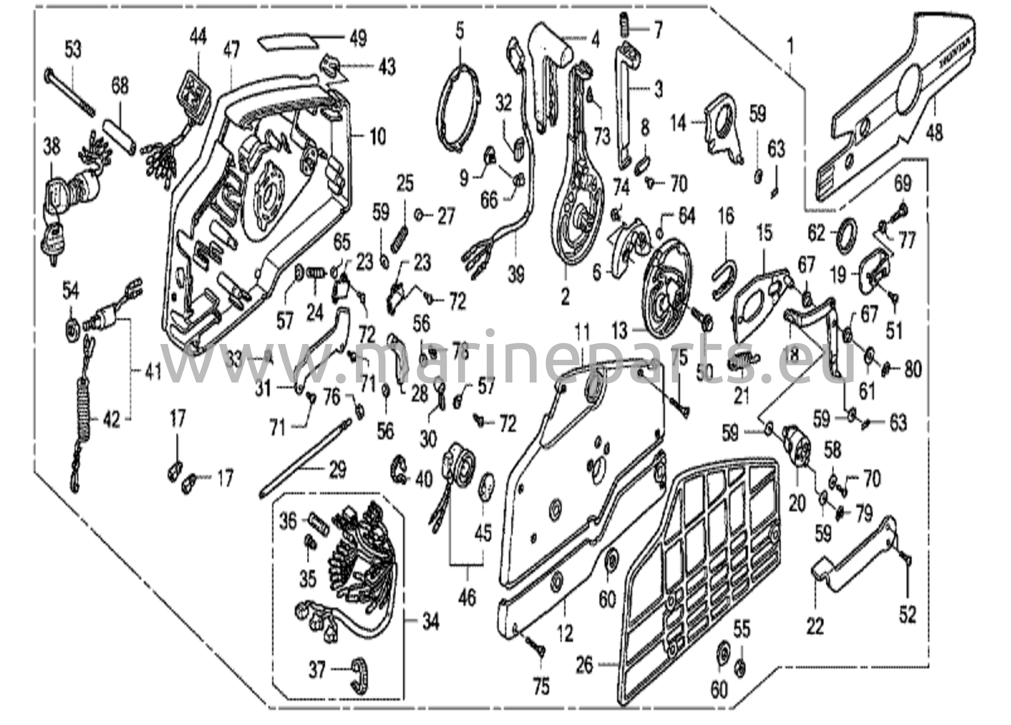 Kaukosäädin (Hi-Lex) (kahvan suojus = harmaa)