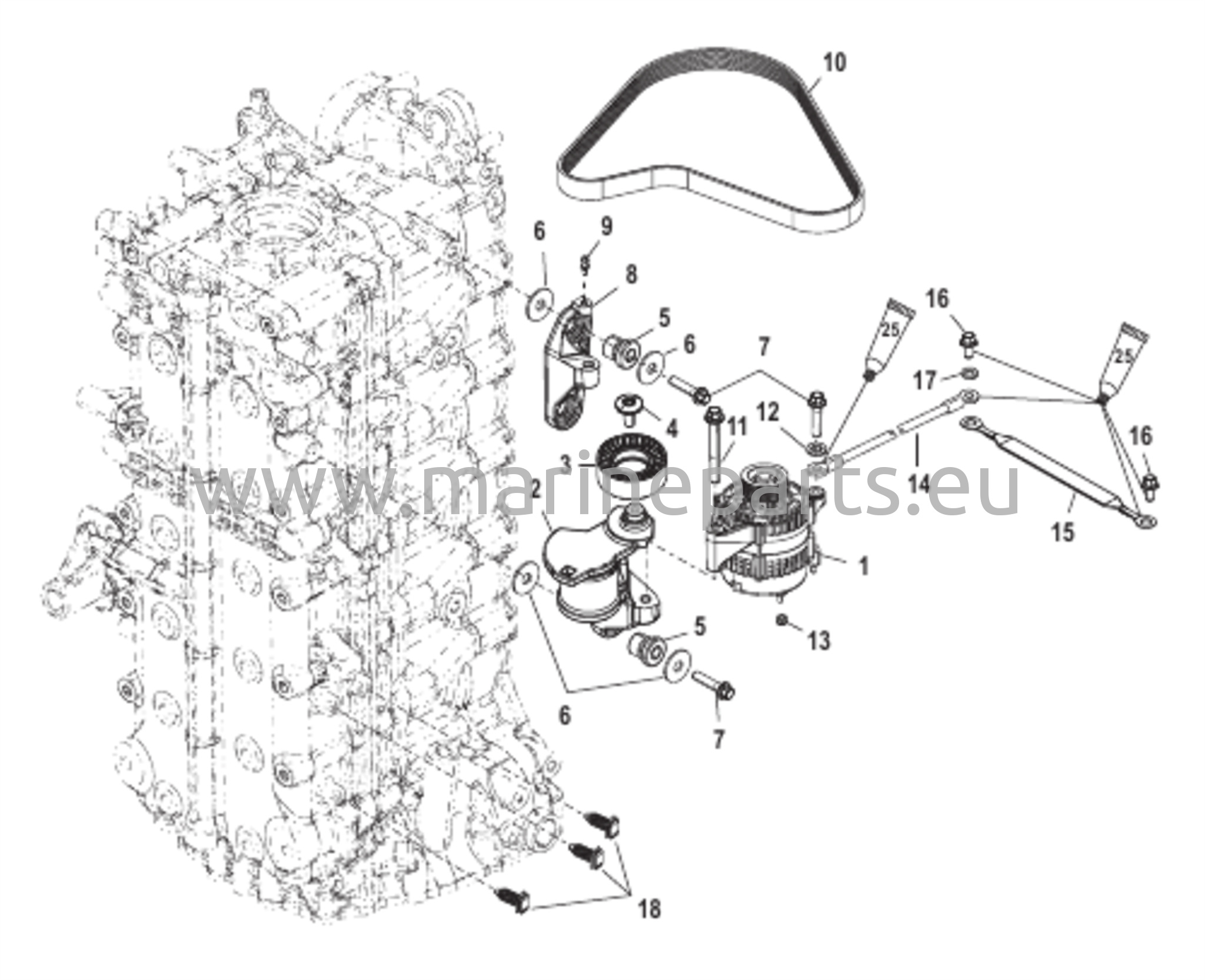 Montering av generator/bältespännare