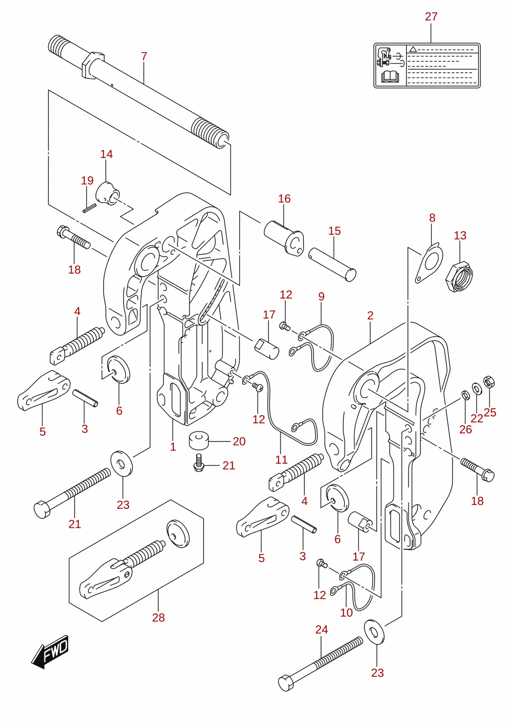Support de fixation (DF15AT, DF20AT, DF20ATH, DF9.9BT, DF9.9BTH)