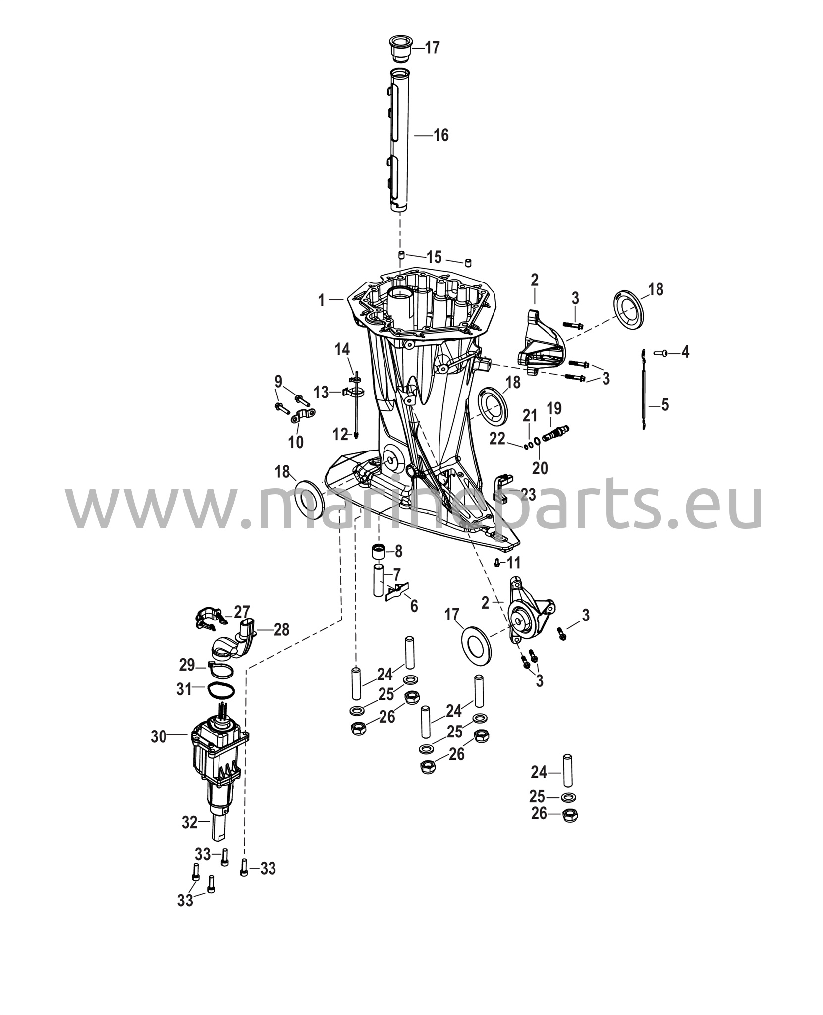 Voimansiirron akselikotelo 1E093312 ja sitä uudemmat