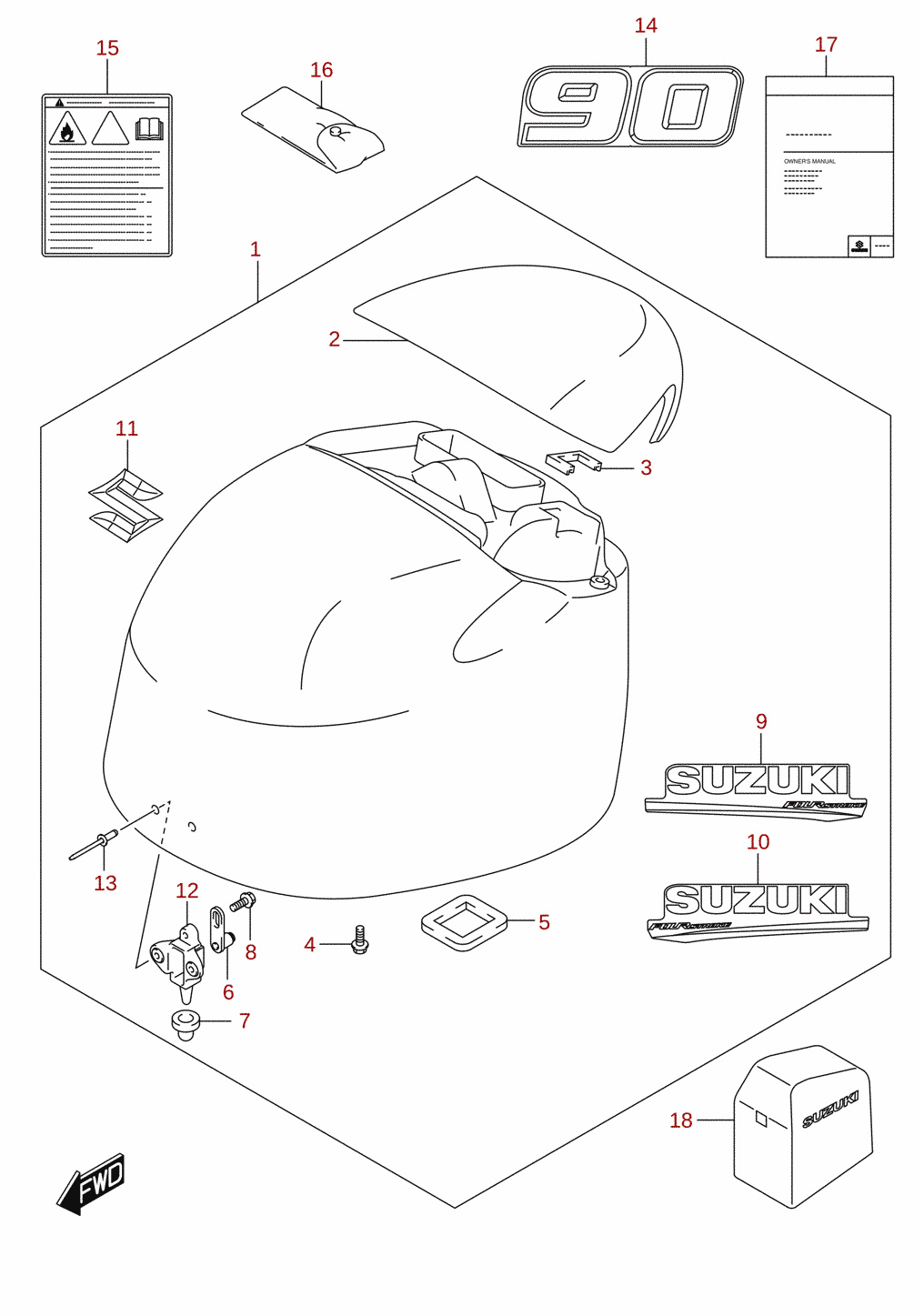 Engine cover (DF90ATH)