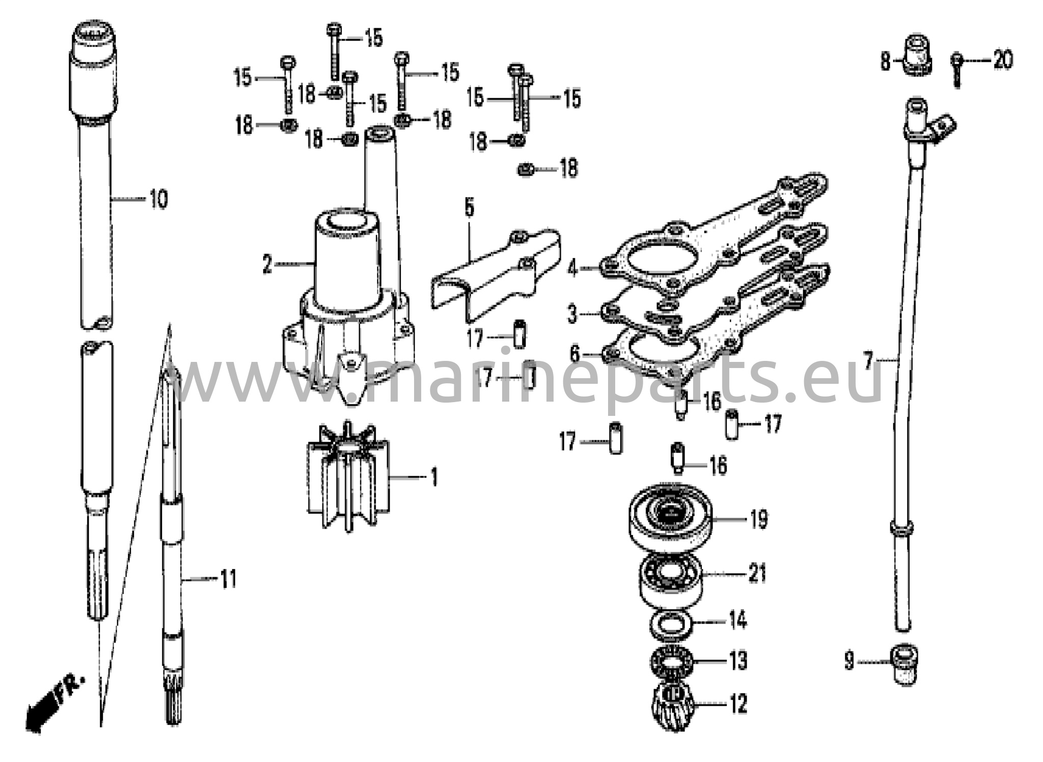 Vattenpump/vertikal axel