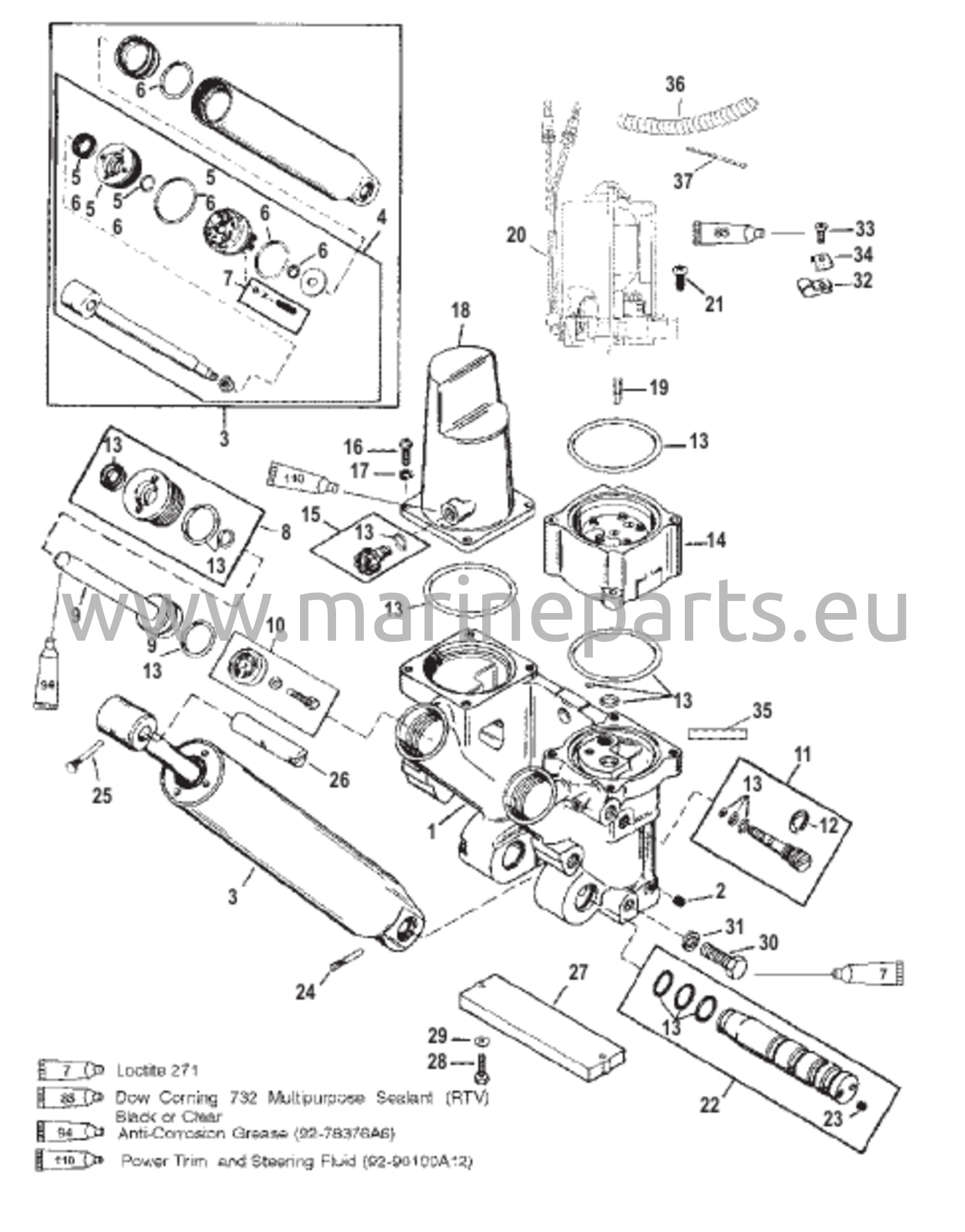 Komponentit (irrotettava pumppukotelo) Metallinen moottorikotelo