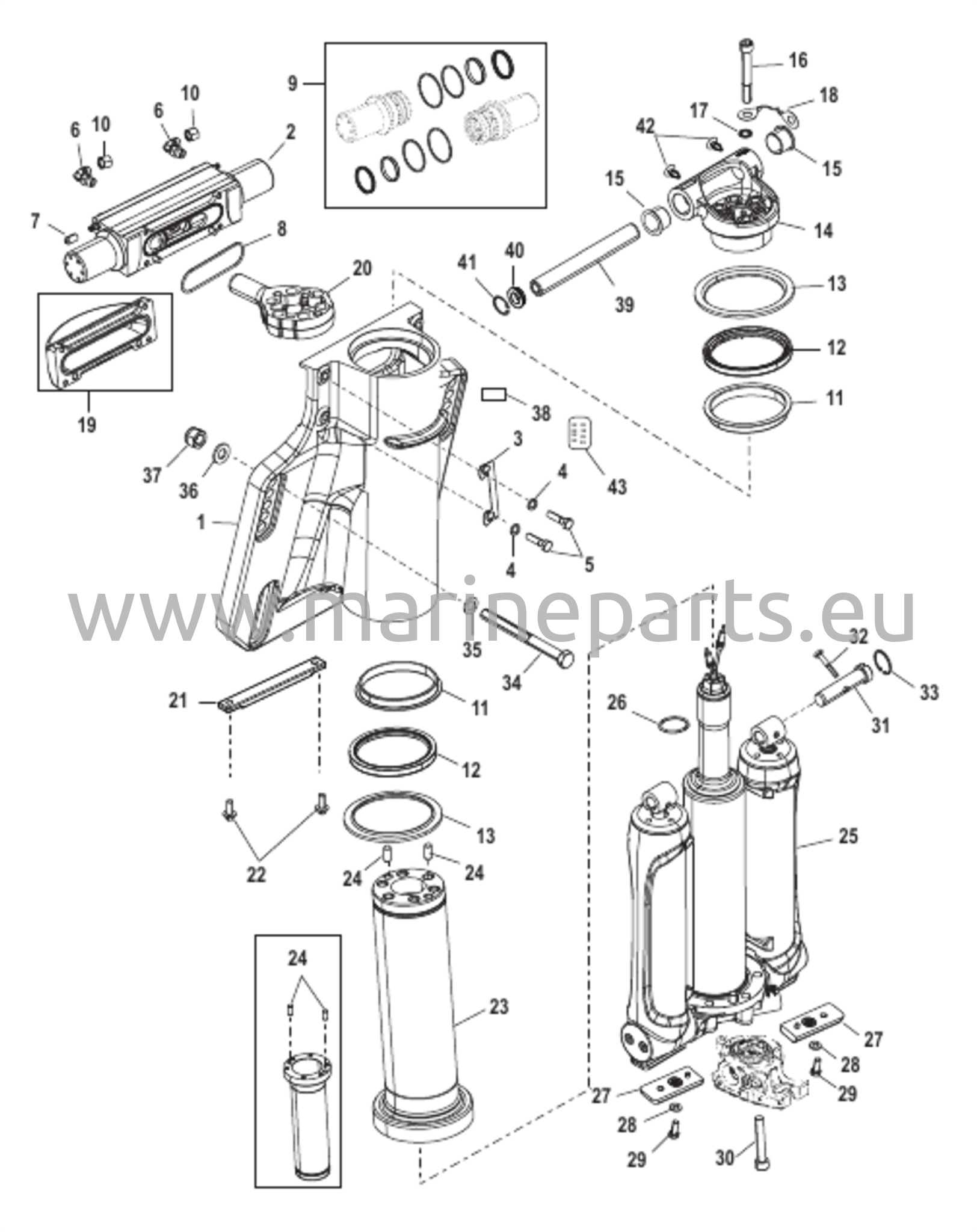 Voimansiirto-/Ohjaussylinteri