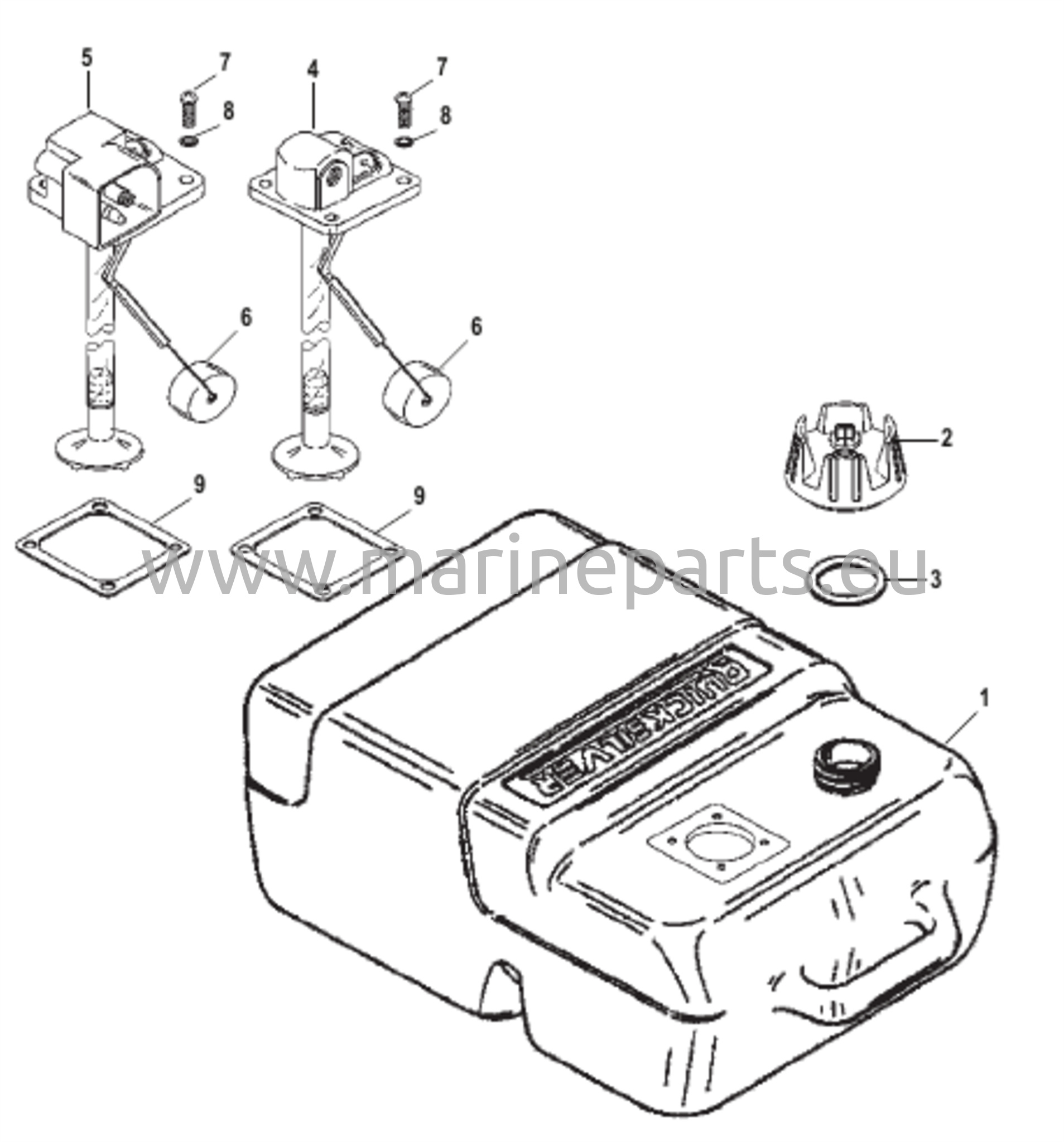 Polttoainesäiliön kokoonpano (3,2 gallonaa)