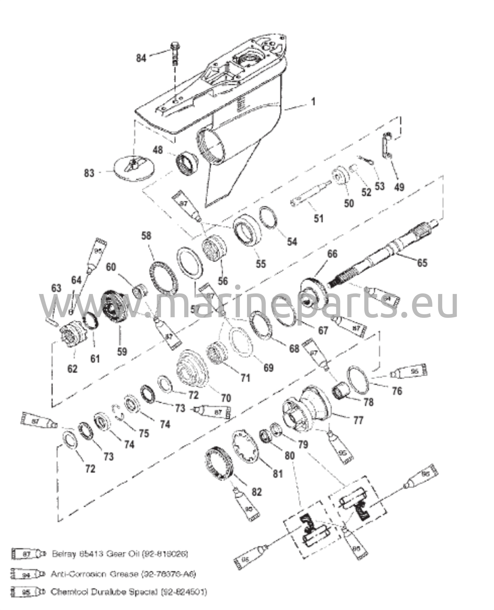 Gear Housing (Prop Shaft-C/R-S/N-0G960500 And Up) 