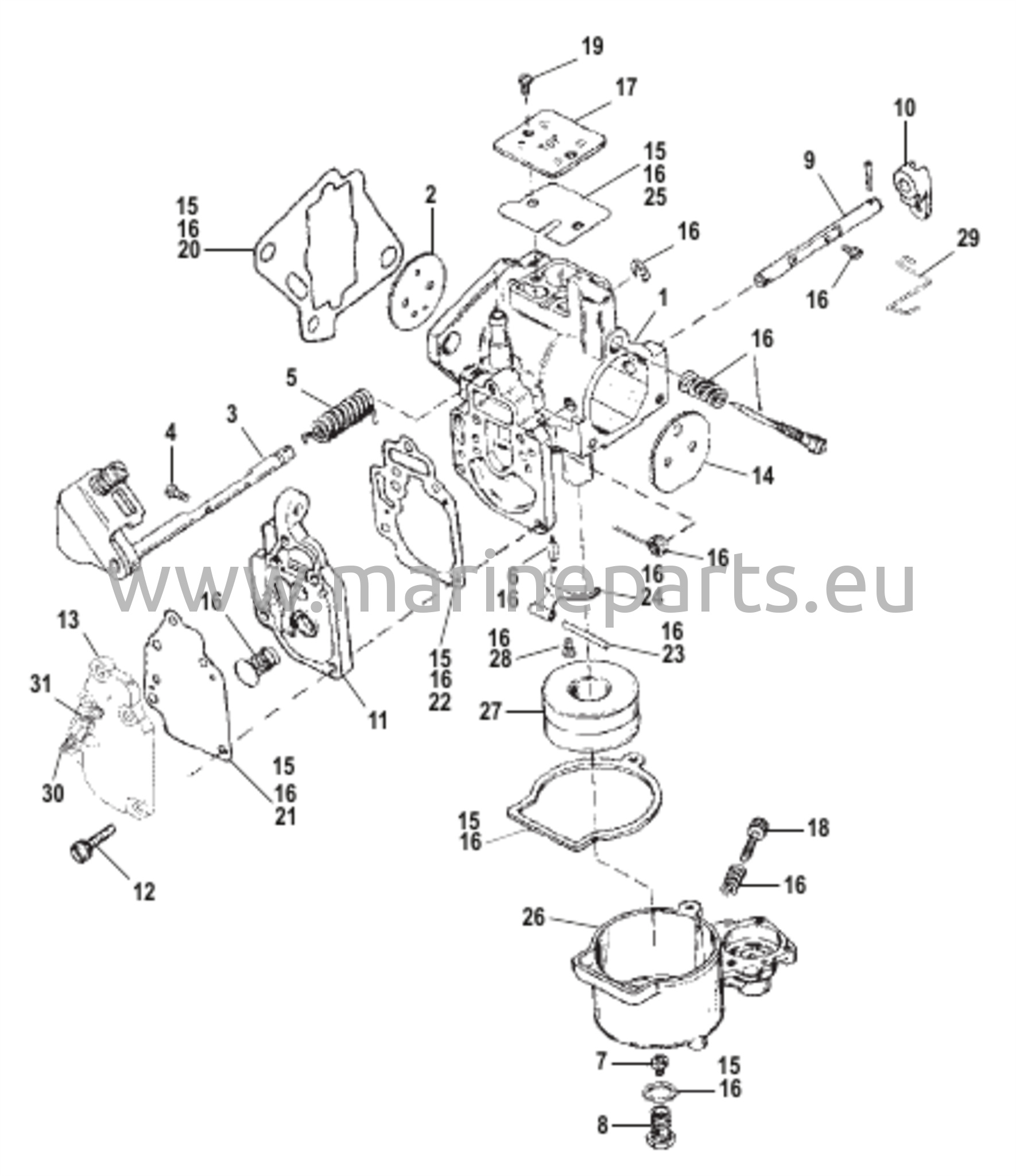 Carburetor (Seapro/Marathon 15/25 & Super 15) 