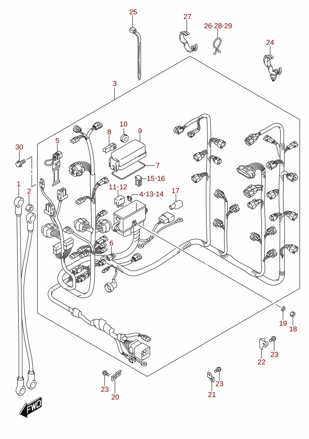 Kabelstam (DF250A, DF300A)