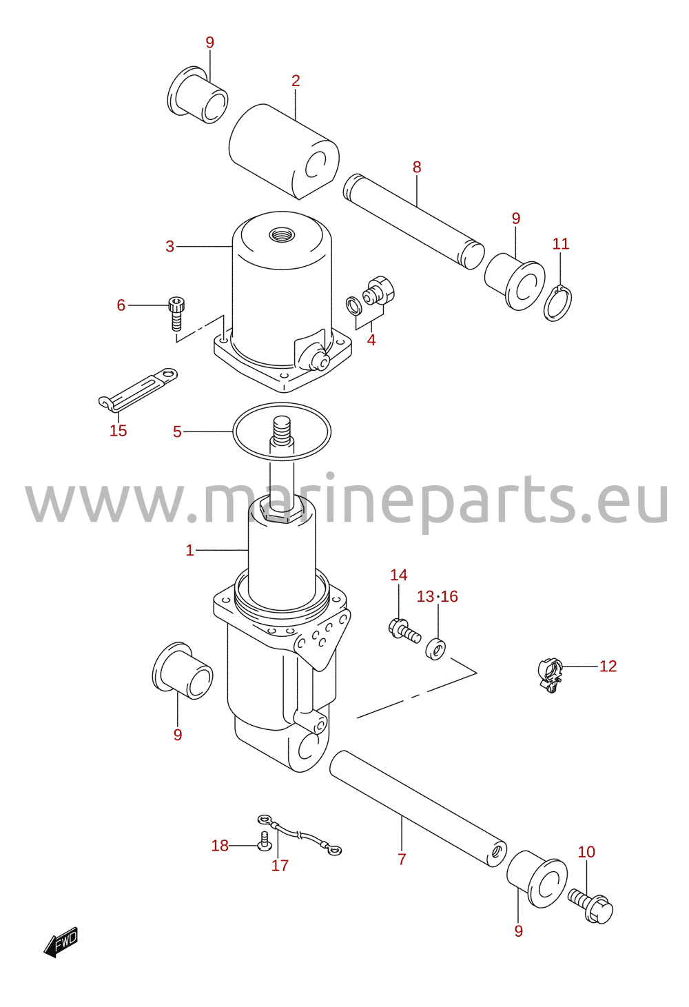 Trim cylinder (DF100AT, DF115)
