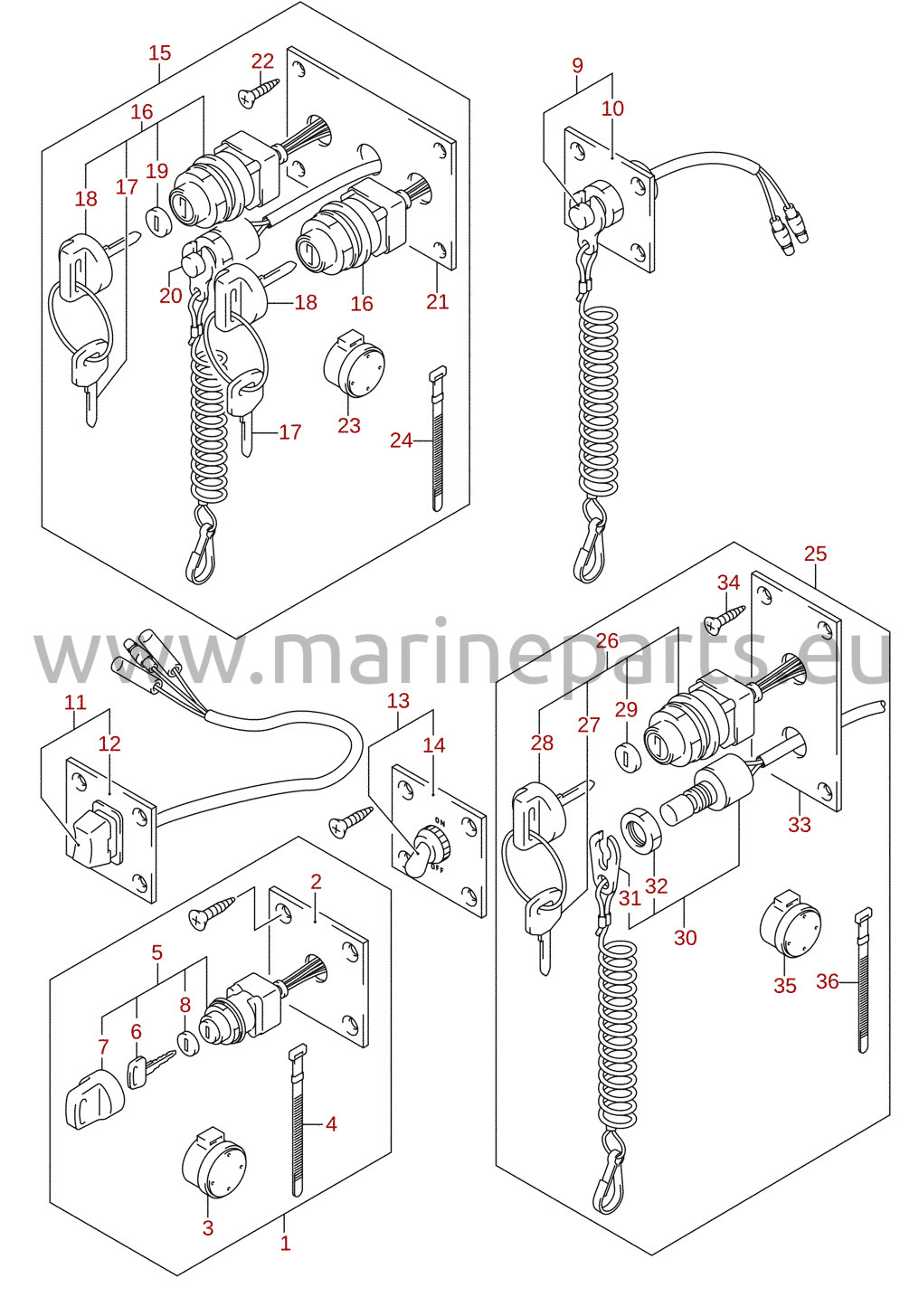Schalter (DF150T, DF150Z, DF175T, DF175Z) (optional)