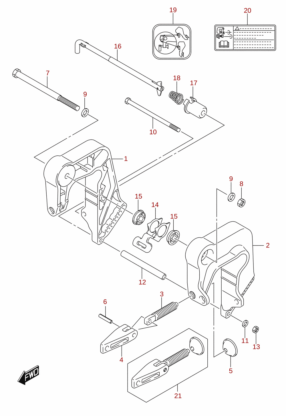 Clamp bracket (DF8A, DF9.9A)