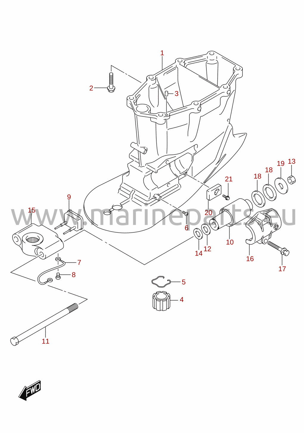 Veovõlli korpus (X-transom) (DF250ST)