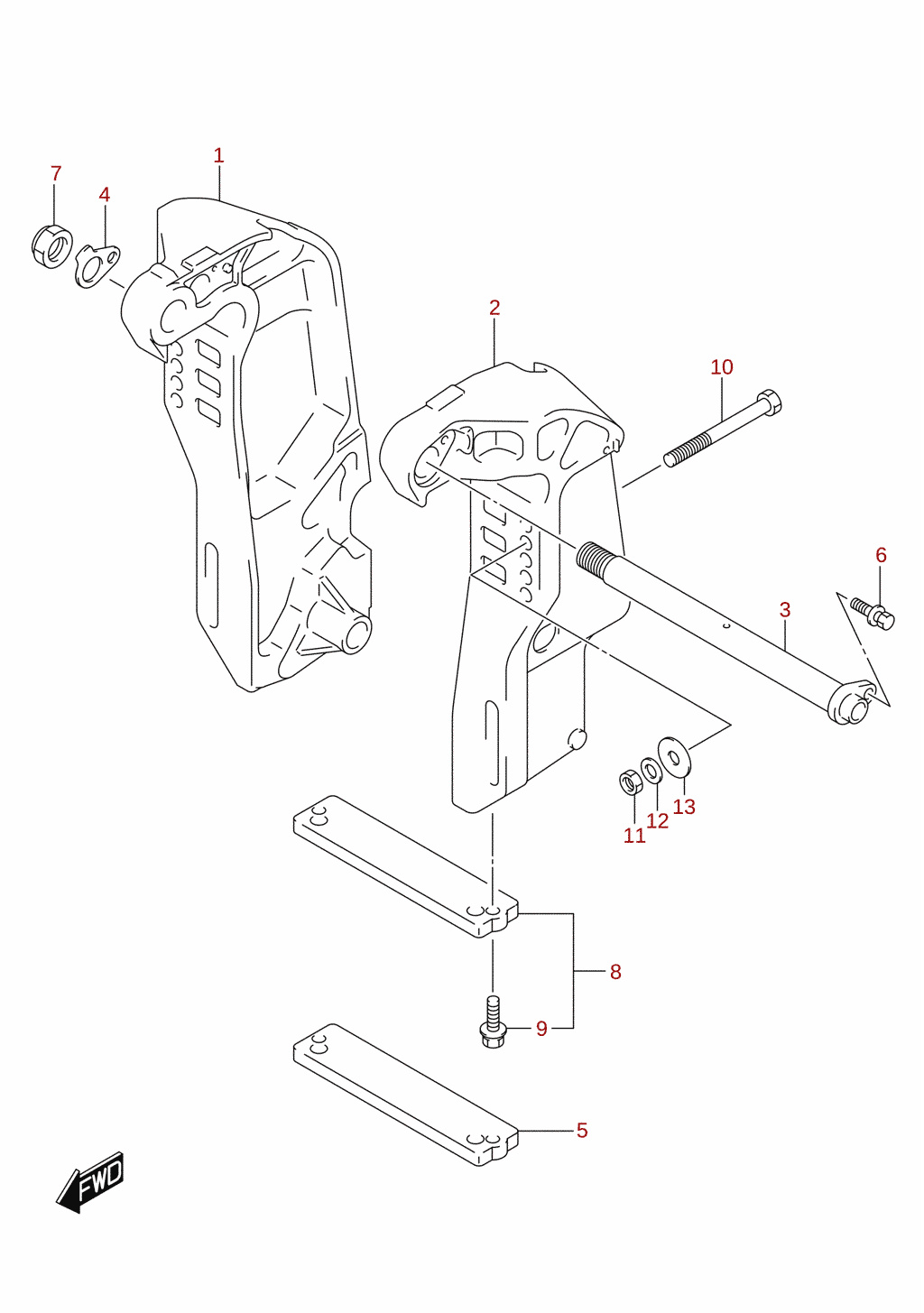Clamp bracket (DF100B, DF70A, DF90A)