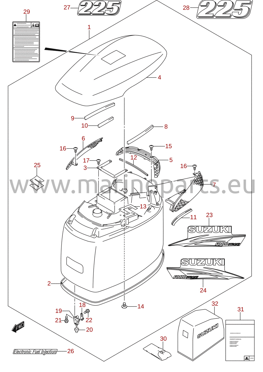 Engine cover (DF225) 2/2