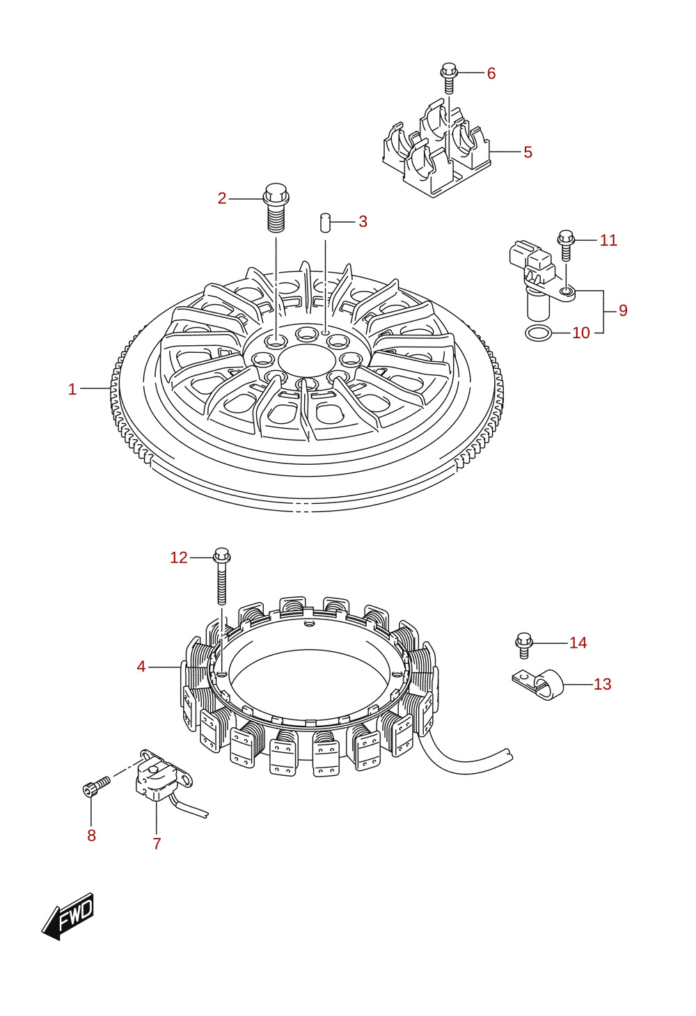 Magnet / generator (DF200, DF225)