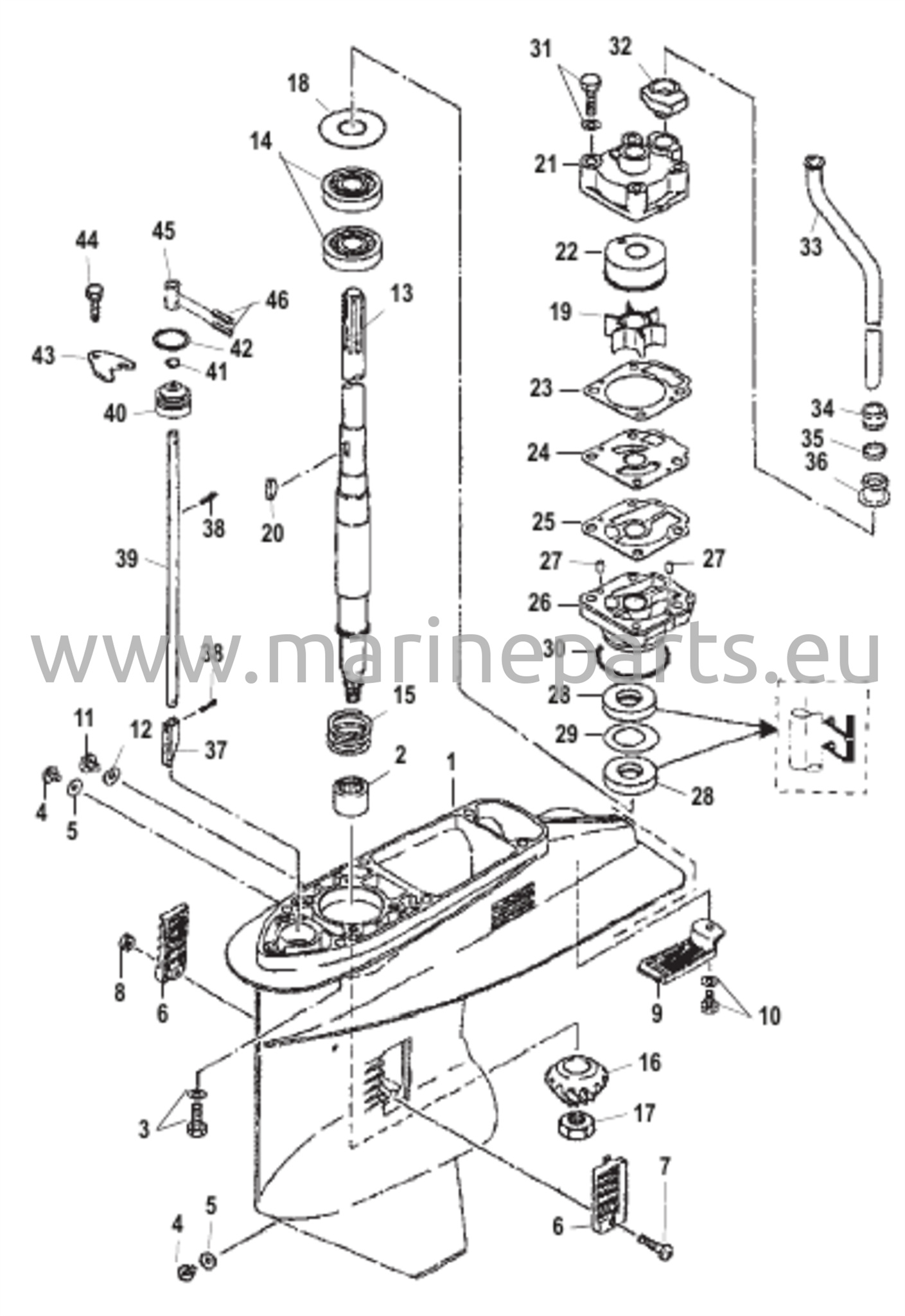 Vaihteiston kotelo (voimansiirtoakseli)