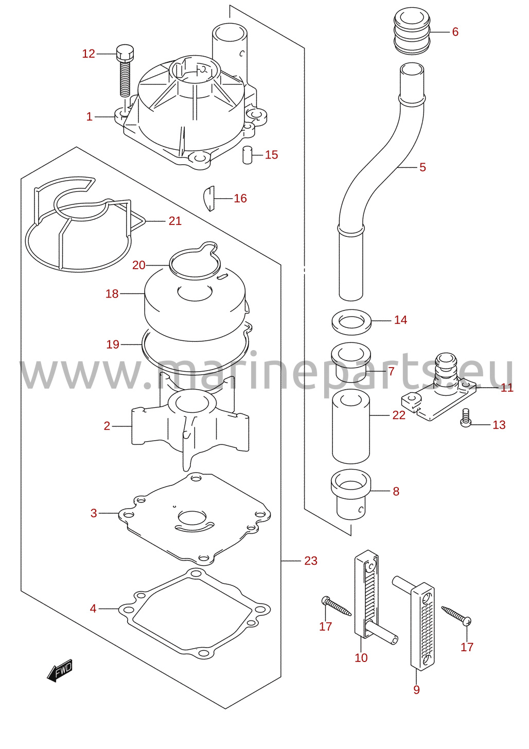 Vattenpump (2006–2011) (DF100T, DF115T, DF115WT, DF115WZ, DF115Z, DF90T)