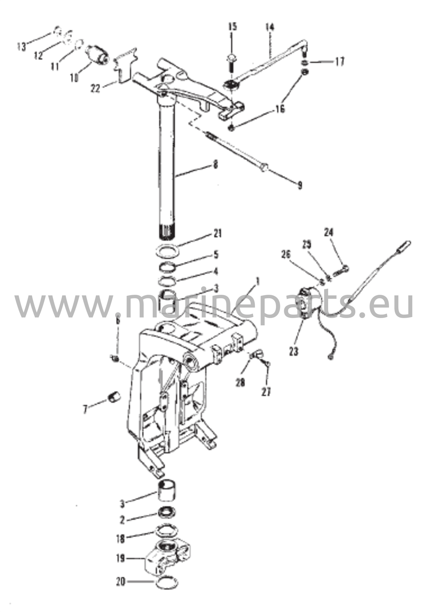 Kääntökiinnike ja ohjausvarsi