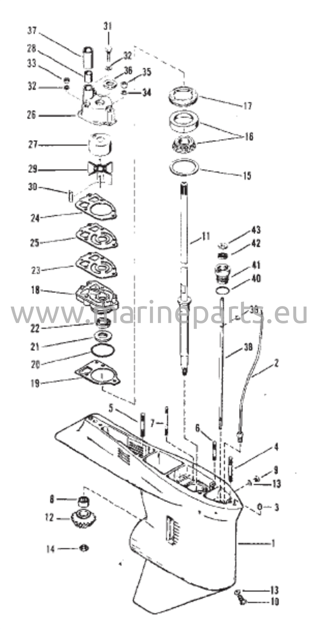 Vaihteiston kotelo (voimansiirtoakseli) (valukappale #1655-9572C)