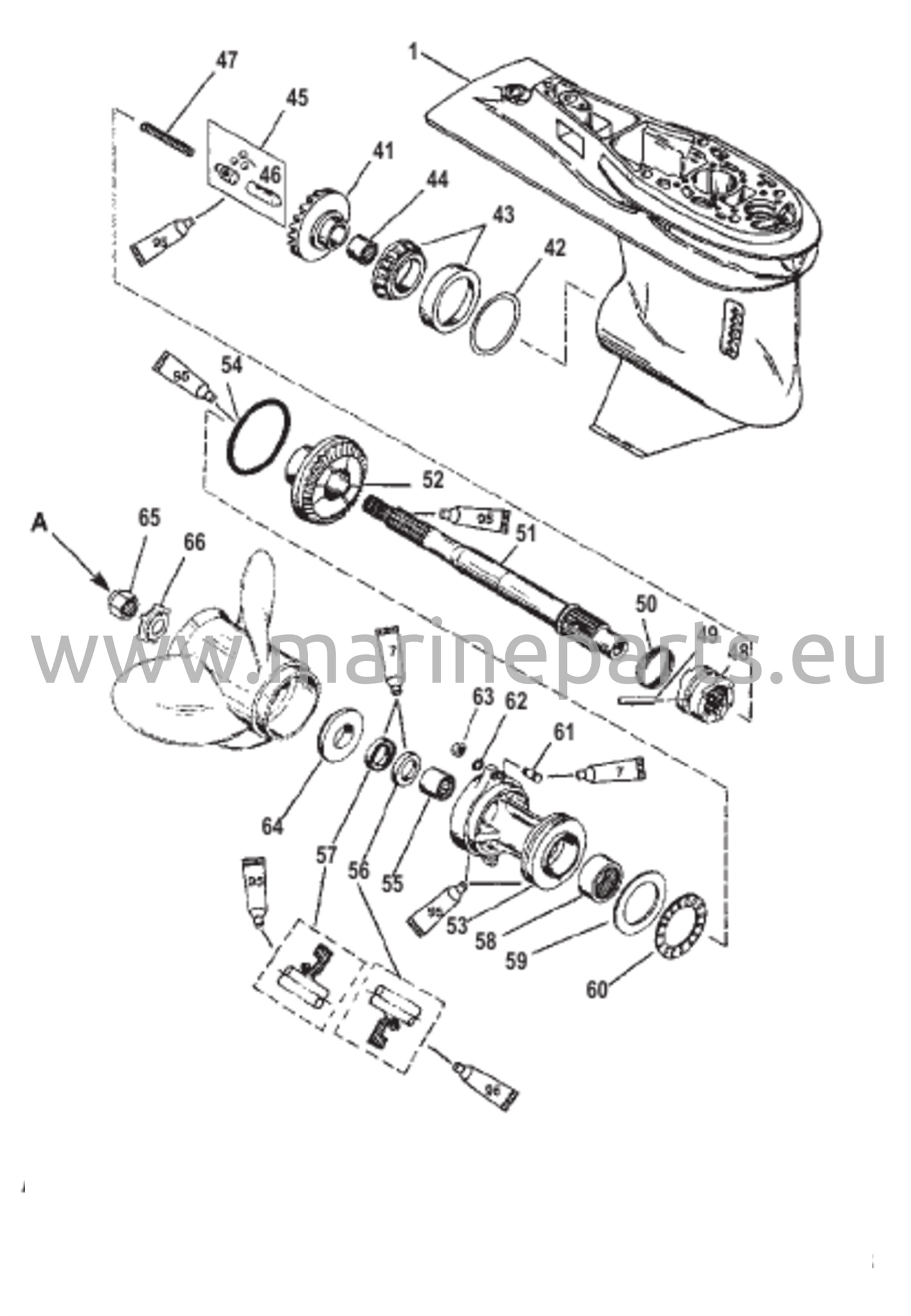 Vaihteiston kotelo (potkurin akseli) (2,31:1 vaihde)