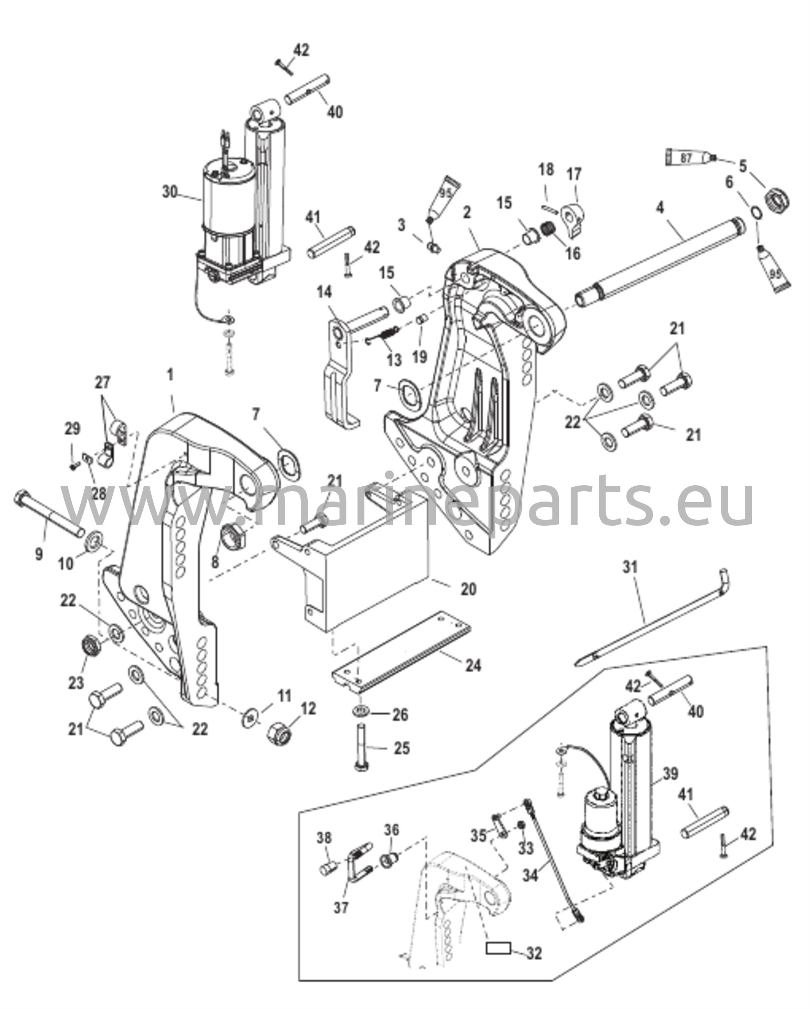 Peräpeilikiinnike (SN- USA 0T801000/ BEL 0P268000 ja uudemmat)