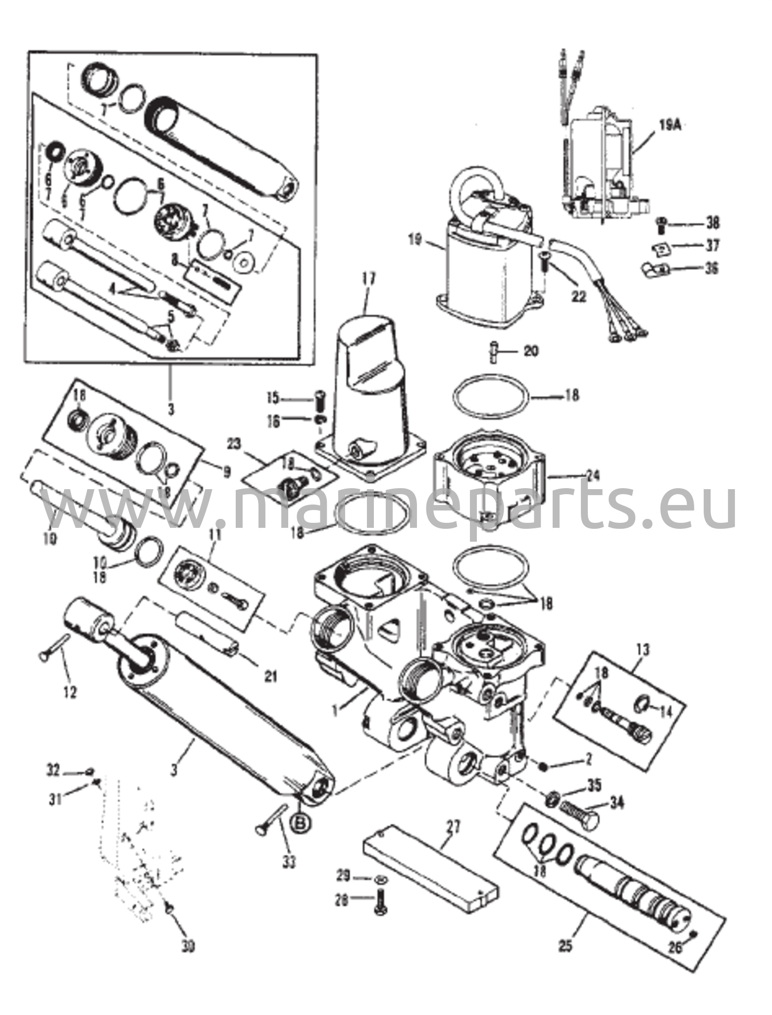 Tehohävikin osat (metallinen moottorin kotelo)