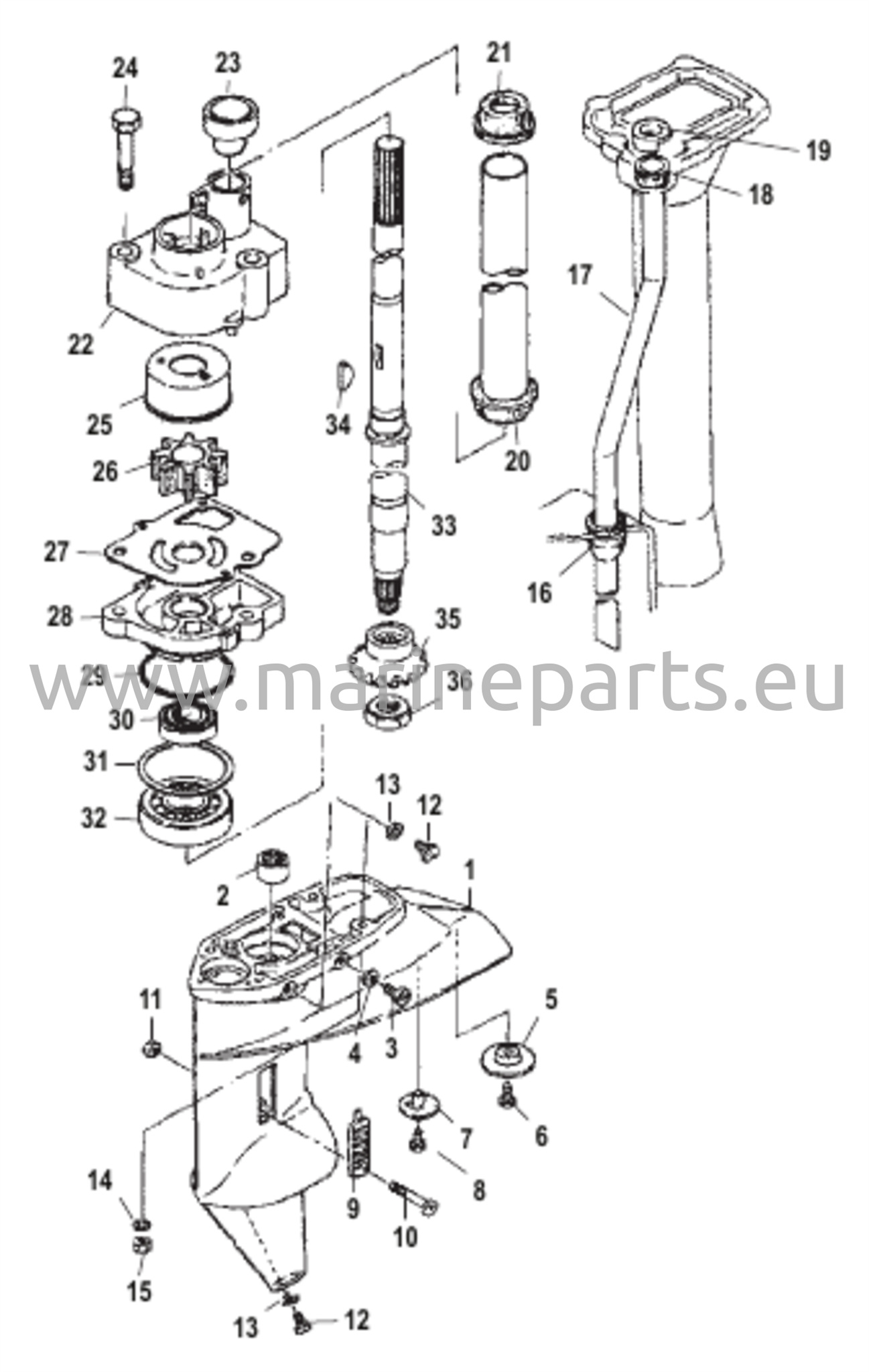 Vaihteiston kotelo voimansiirtoakseli