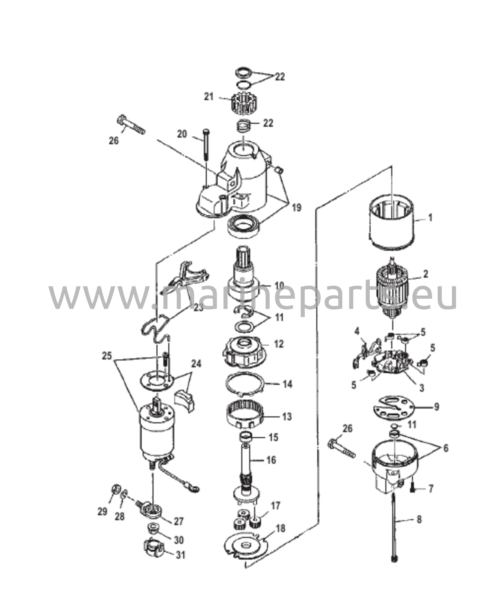 Purkukuvassa käynnistinmoottori