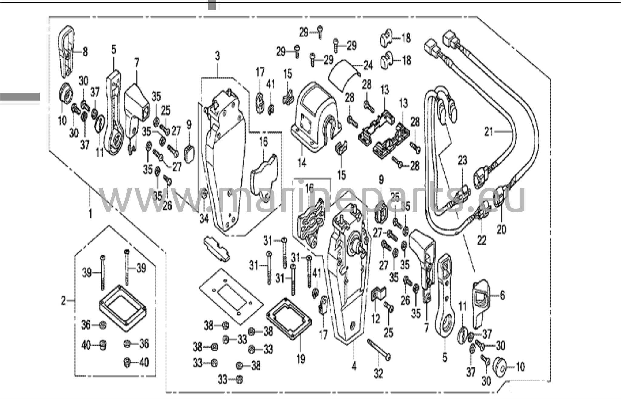 Kaugjuhtimispult (ülemine paigaldus, kahepoolne tüüp) (vasak)