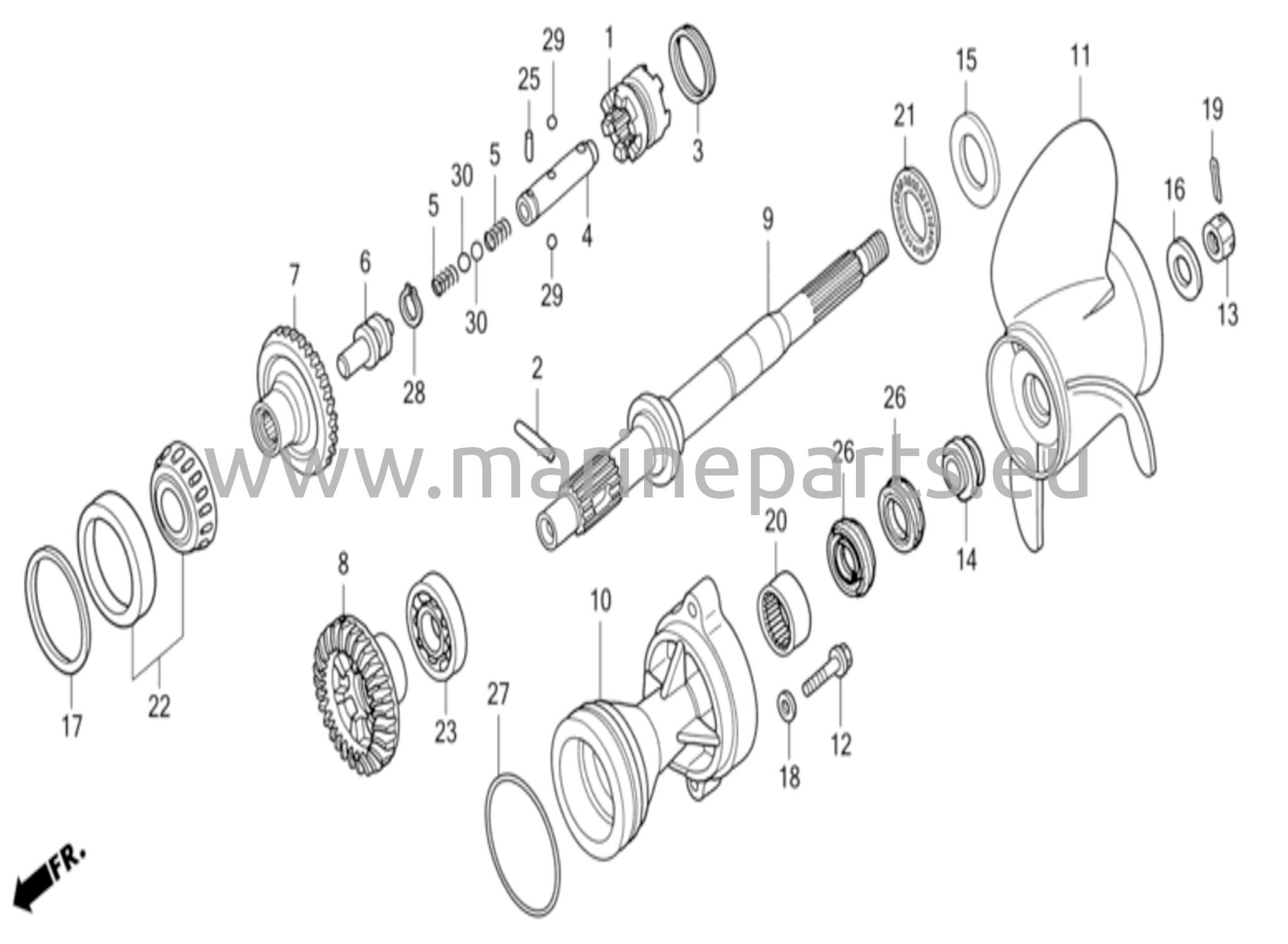 Drivaxel/proppel (LD/LU/XD/XU)