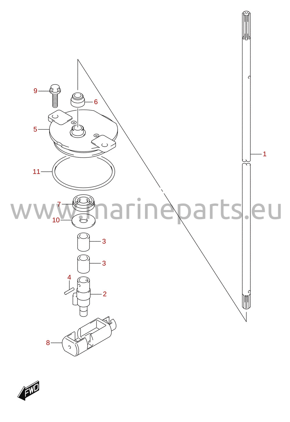 Tige d'embrayage (DF150TG, DF175TG)