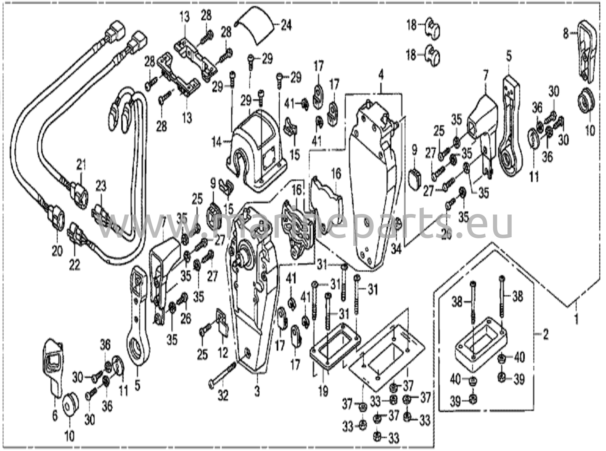 Fjärrkontroll (övermonterad dubbeltyp) (höger)