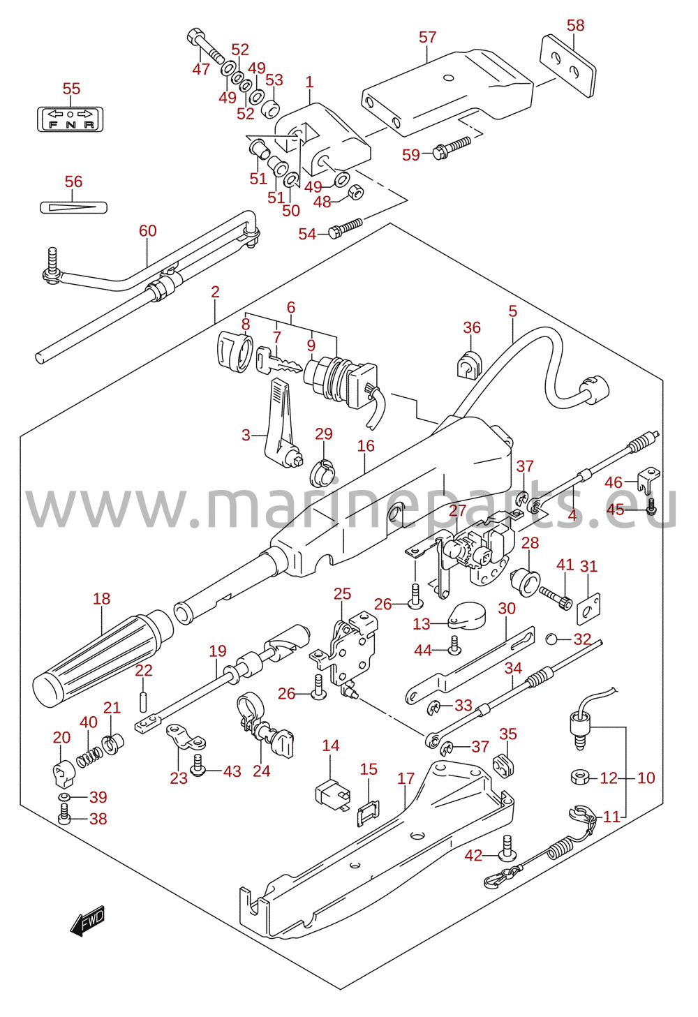 Tiller handle (DF70ATH, DF90ATH)