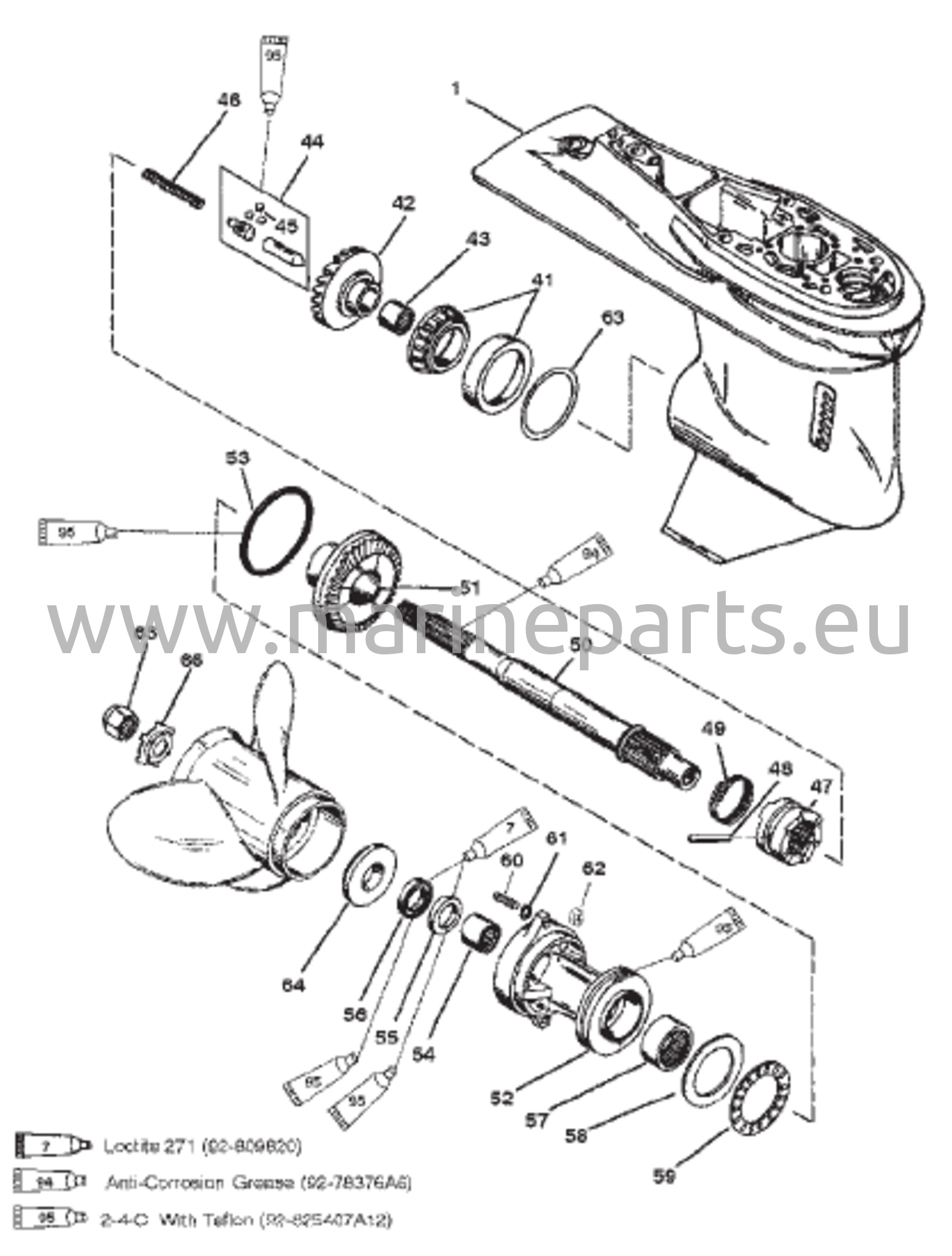 Vetoakseli – 60 SeaPro / Marathon / BigFoot – 6-kielinen kytkin takaperin