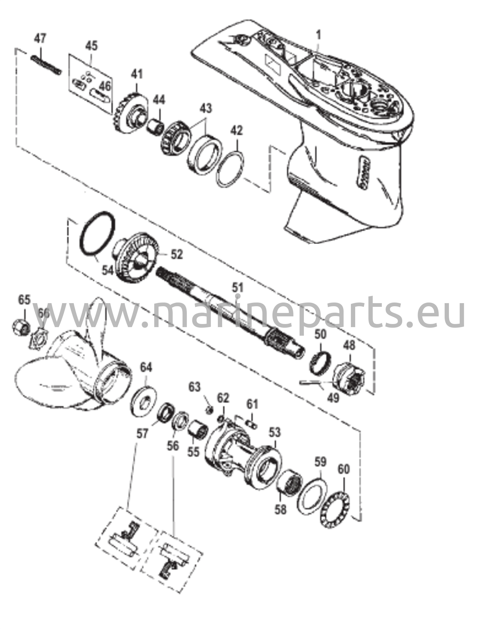 Vaihteiston kotelo (voimansiirtoakseli) (6-hampainen kytkin taaksepäin)