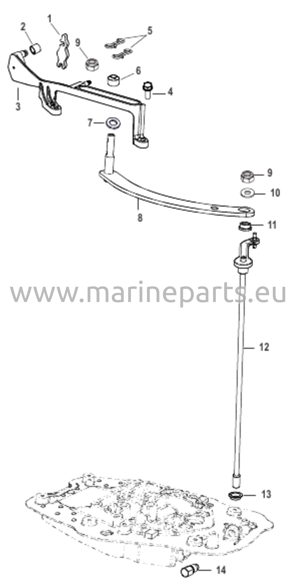 Vaihteensiirron vipuyhdistelmä iso ohjaustanko